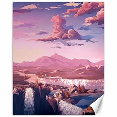 Aesthetic Landscape Vintage Cartoon Canvas 11  x 14 