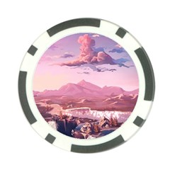 Aesthetic Landscape Vintage Cartoon Poker Chip Card Guard by Sarkoni