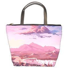 Aesthetic Landscape Vintage Cartoon Bucket Bag