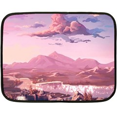 Aesthetic Landscape Vintage Cartoon Fleece Blanket (Mini)