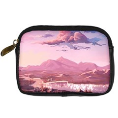 Aesthetic Landscape Vintage Cartoon Digital Camera Leather Case by Sarkoni