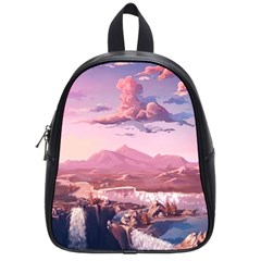 Aesthetic Landscape Vintage Cartoon School Bag (Small)