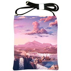 Aesthetic Landscape Vintage Cartoon Shoulder Sling Bag by Sarkoni