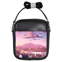 Aesthetic Landscape Vintage Cartoon Girls Sling Bag