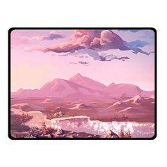 Aesthetic Landscape Vintage Cartoon Fleece Blanket (Small)