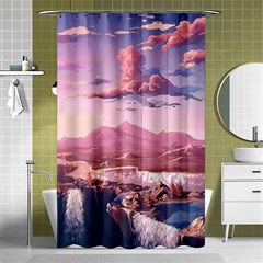 Aesthetic Landscape Vintage Cartoon Shower Curtain 48  x 72  (Small) 