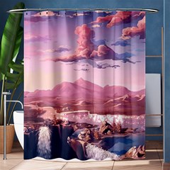 Aesthetic Landscape Vintage Cartoon Shower Curtain 60  x 72  (Medium) 