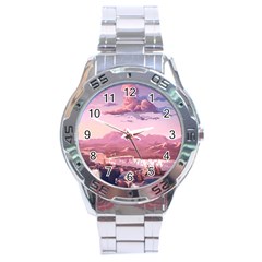 Aesthetic Landscape Vintage Cartoon Stainless Steel Analogue Watch