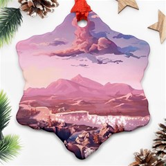 Aesthetic Landscape Vintage Cartoon Ornament (Snowflake)