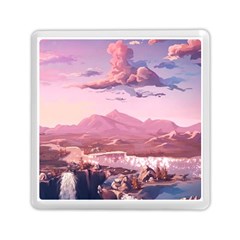 Aesthetic Landscape Vintage Cartoon Memory Card Reader (Square)