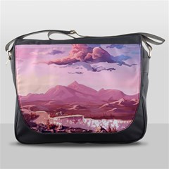 Aesthetic Landscape Vintage Cartoon Messenger Bag