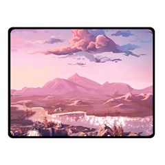 Aesthetic Landscape Vintage Cartoon Two Sides Fleece Blanket (Small)