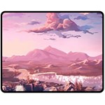 Aesthetic Landscape Vintage Cartoon Two Sides Fleece Blanket (Medium) 58.8 x47.4  Blanket Front