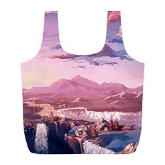 Aesthetic Landscape Vintage Cartoon Full Print Recycle Bag (L)