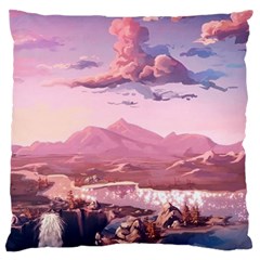 Aesthetic Landscape Vintage Cartoon Standard Premium Plush Fleece Cushion Case (One Side)