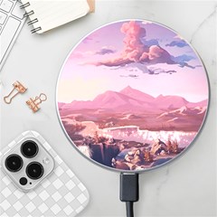 Aesthetic Landscape Vintage Cartoon Wireless Fast Charger(White)