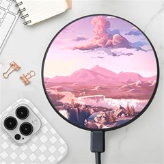 Aesthetic Landscape Vintage Cartoon Wireless Fast Charger(Black)