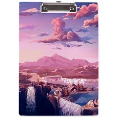 Aesthetic Landscape Vintage Cartoon A4 Acrylic Clipboard