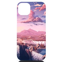 Aesthetic Landscape Vintage Cartoon iPhone 14 Plus Black UV Print Case