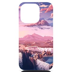 Aesthetic Landscape Vintage Cartoon iPhone 14 Pro Black UV Print Case