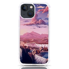 Aesthetic Landscape Vintage Cartoon iPhone 13 mini TPU UV Print Case