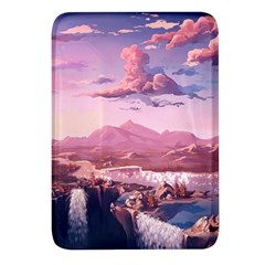 Aesthetic Landscape Vintage Cartoon Rectangular Glass Fridge Magnet (4 pack)