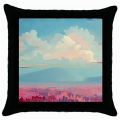 Anime Landscape Throw Pillow Case (black) by Sarkoni