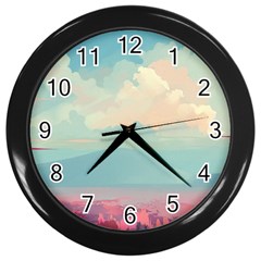 Anime Landscape Wall Clock (black) by Sarkoni