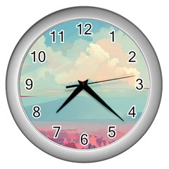 Anime Landscape Wall Clock (silver) by Sarkoni