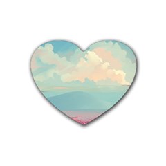 Anime Landscape Rubber Coaster (heart) by Sarkoni