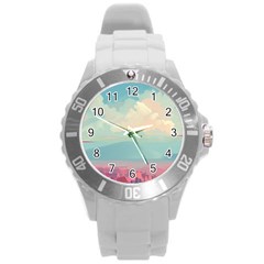 Anime Landscape Round Plastic Sport Watch (l) by Sarkoni