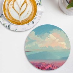 Anime Landscape Uv Print Round Tile Coaster by Sarkoni