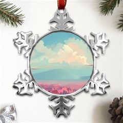 Anime Landscape Metal Small Snowflake Ornament by Sarkoni