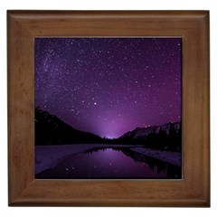 Dark Purple Aesthetic Landscape Framed Tile by Sarkoni