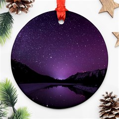 Dark Purple Aesthetic Landscape Ornament (round) by Sarkoni