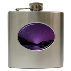 Dark Purple Aesthetic Landscape Hip Flask (6 Oz) by Sarkoni