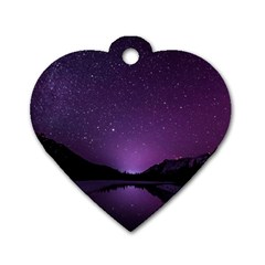 Dark Purple Aesthetic Landscape Dog Tag Heart (two Sides) by Sarkoni