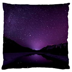 Dark Purple Aesthetic Landscape Large Premium Plush Fleece Cushion Case (one Side) by Sarkoni