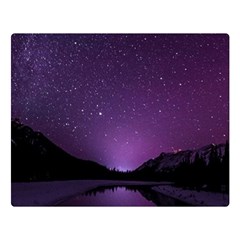 Dark Purple Aesthetic Landscape Two Sides Premium Plush Fleece Blanket (large) by Sarkoni