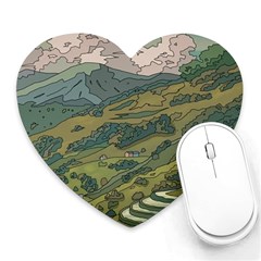 Anime Scenery Drawing Sky Landscape Cloud Cartoon Heart Mousepad by Sarkoni