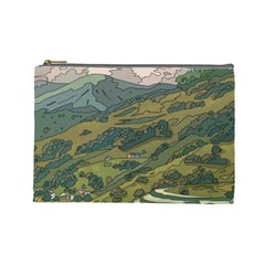 Anime Scenery Drawing Sky Landscape Cloud Cartoon Cosmetic Bag (large) by Sarkoni