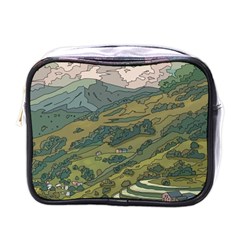 Anime Scenery Drawing Sky Landscape Cloud Cartoon Mini Toiletries Bag (one Side) by Sarkoni