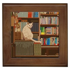 Library Aesthetic Framed Tile by Sarkoni