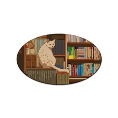 Library Aesthetic Sticker (oval) by Sarkoni