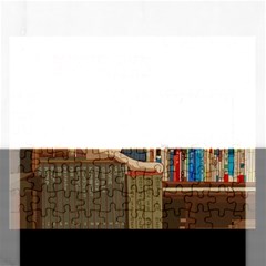 Library Aesthetic Rectangular Jigsaw Puzzl by Sarkoni