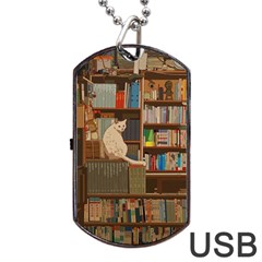 Library Aesthetic Dog Tag Usb Flash (two Sides) by Sarkoni