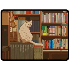 Library Aesthetic Two Sides Fleece Blanket (large) by Sarkoni