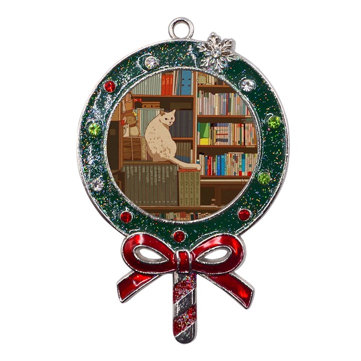 Library Aesthetic Metal X Mas Lollipop with Crystal Ornament