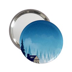 Winter Scenery Minimalist Night Landscape 2 25  Handbag Mirrors by Sarkoni