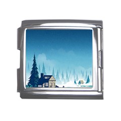 Winter Scenery Minimalist Night Landscape Mega Link Italian Charm (18mm) by Sarkoni